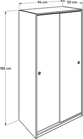 Διφυλλη Ντουλαπα Συρομενη Λευκο SWD 52x100x190