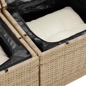 vidaXL Σετ Καναπέ Κήπου με μαξιλάρι 8 pcs Μπεζ, Κρέμα 55 x 55 x 37 εκ