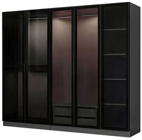 Ντουλάπα Πεντάφυλλη Kale 506MNR2587 225x52x210cm Anthracite-Black Πεντάφυλλη