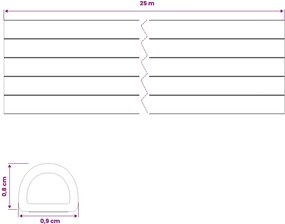 vidaXL Αυτοκόλλητη σφραγίδα παραθύρου Καφέ 9 x 8 mm 25 m EPDM αφρός
