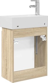 vidaXL Μονάδα μπάνιου με βρύση Sonoma Δρυς 45,5 x 22,5 x 84 εκ