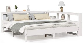 vidaXL Κρεβάτι Βιβλιοθήκη Χωρίς Στρώμα 200x200 εκ Μασίφ Ξύλο Πεύκου