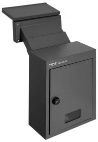 VEVOR Through The Wall Drop Box 12.5x6.3x16.9" Mailbox with Code Lock Black