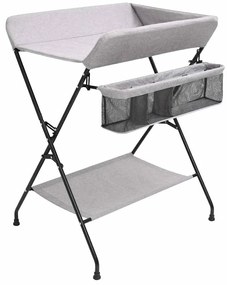 vidaXL Αλλαξιέρα Μωρού Ανοιχτό Γκρι Σιδερένια