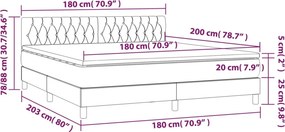 vidaXL Κρεβάτι Boxspring με Στρώμα Ροζ 180x200 εκ. Βελούδινο