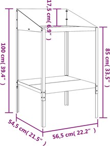 vidaXL Βάση Φυτών Ανθρακί 56,5 x 54,5 x 100 εκ. από Γαλβαν. Ατσάλι