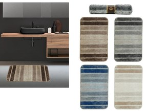 Χαλί Μπάνιου Αντιολισθητικό Ριγέ 1700gsm 100% Polyester 50x80cm Σε 4 Χρώματα