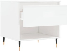 vidaXL Τραπεζάκια Σαλονιού 2 τεμ. Γυαλ. Λευκό 50x46x50 εκ. Επεξ. Ξύλο