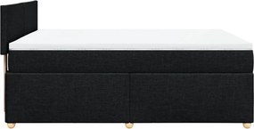 vidaXL Κρεβάτι Boxspring με Στρώμα Μαύρο 160x200 εκ. Υφασμάτινο