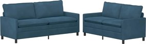 vidaXL Σετ Καναπέ 2 pcs Μπλε Βελούδο