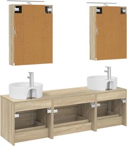 vidaXL Σετ Επίπλων Μπάνιου 5 pcs Sonoma Δρυς