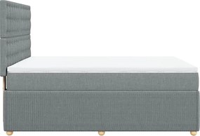 vidaXL Κρεβάτι Boxspring με Στρώμα Ανοιχτό Γκρι 140x200 εκ. Υφασμάτινο