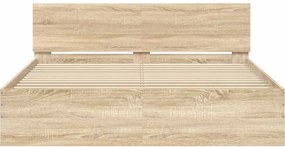 vidaXL Πλαίσιο Κρεβατιού με Κεφαλάρι Sonoma Δρυς 140x190 εκ.