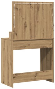 vidaXL Τουαλέτα με LED Φώτα Ξύλο Artisan 79x41x135 εκ.