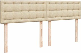vidaXL Κρεβάτι Boxspring με Στρώμα Κρεμ 200x200 εκ. Υφασμάτινο