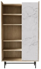 Liberta STOCKHOLM ΒΙΒΛΙΟΘΗΚΗ SONOMA DECAPE ΛΕΥΚΟ ΜΕ ΟΨΗ ΜΑΡΜΑΡΟΥ 90x39,5xH160cm 90x39,5xH160cm 28-0231