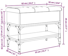 Παπουτσοθήκη Καπνιστή Δρυς 62x32x45 εκ. από Επεξεργασμένο Ξύλο - Καφέ