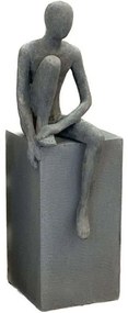 Διακοσμητική Φιγούρα Sitting Man 029250 20x15x54cm Grey Πέτρα