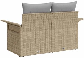 vidaXL Καναπές Κήπου Μπεζ 141 x 62 x 69 εκ. συνθετικό ρατάν