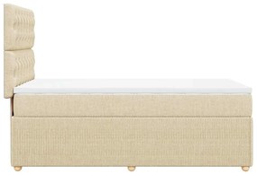 vidaXL Κρεβάτι Boxspring με Στρώμα Κρεμ 90x200 εκ.Υφασμάτινο