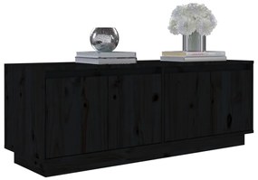 vidaXL Έπιπλο Τηλεόρασης Μαύρο 110x34x40 εκ. από Μασίφ Ξύλο Πεύκου