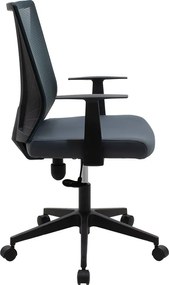 Καρέκλα γραφείου Ghost pakoworld με ύφασμα mesh χρώμα μαύρο - γκρι