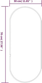 vidaXL Καθρέφτης Τοίχου Οβάλ Μαύρος 70x30 εκ.