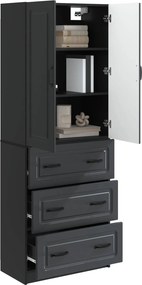vidaXL Σέτ Ντουλαπιών 2 pcs Μαύρο 66 x 34,5 x 87 εκ.