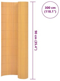 vidaXL Περίφραξη Κήπου Διπλής Όψης Κίτρινη 90 x 300 εκ. από PVC