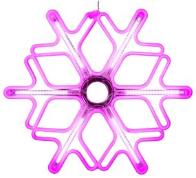 Χριστουγεννιάτικο φωτεινό διακοσμητικό LED - Χιονονιφάδα - 30cm-2m - Pink - 150777-150777