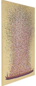 Πίνακας Βάρκα Λουλούδια Χρυσός/Ροζ 80x3.5x100εκ - Μπλε