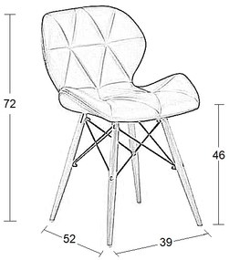 ΚΑΡΕΚΛΑ MARGO CREAM PU/PP 47X53X72εκ. (Σετ 4 ΤΕΜ)