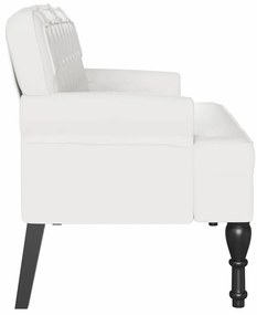 vidaXL Καναπές Chesterfield Λευκό 119.5 x 64.5 x 75 εκ. Τεχνητό Δέρμα