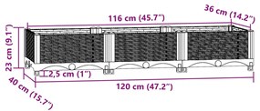 vidaXL Ζαρντινιέρα 120 x 40 x 23 εκ. από Πολυπροπυλένιο