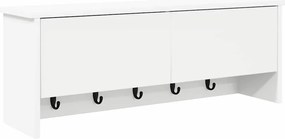 vidaXL Τοίχου Κρεμάστρα Λευκό 80 x 20 x 30 cm Επεξεργασμένο ξύλο