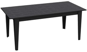 Τραπέζι Polka 875ZNA2907 180x90x76,8cm Marble Effect Black Μοριοσανίδα, Μελαμίνη