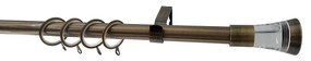 Κουρτινόξυλο Φ19mm Μονό Επεκτεινόμενο 120-210cm Με Άκρα Grace Bronze 999124