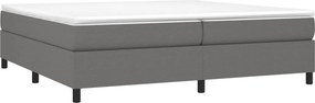 vidaXL Κρεβάτι Boxspring με Στρώμα Σκούρο Γκρι 200x200 εκ. Υφασμάτινο