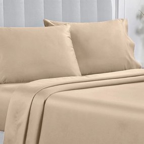 Σεντόνι King Size Με Λάστιχο (180x200+35) Whitegg BA169 Μπεζ