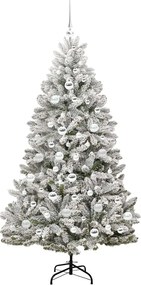 vidaXL Τεχνητό Χριστουγεννιάτικο Δέντρο Πράσινο και Λευκό 180 cm