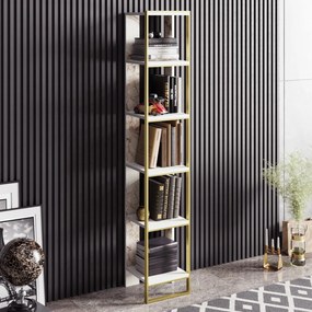 Βιβλιοθήκη Χρυσό / Λευκό MEVUN 32.2x31.3x178.5