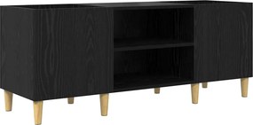 vidaXL Ντουλάπι δίσκων βινυλίου Μαύρη Οξυά 121 x 38 x 48 cm