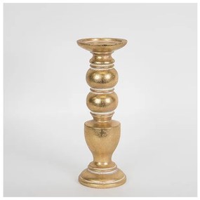 Κηροπήγιο Πολυρεζίν Χρυσό 10.5x10.5x30.2cm 752-26012 Estheti-752-26012-Χρυσό 752-26012