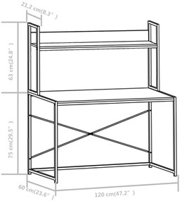 ΓΡΑΦΕΙΟ ΥΠΟΛΟΓΙΣΤΗ ΜΑΥΡΟ 120 X 60 X 138 ΕΚ. 20253