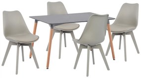 Σετ τραπεζαρίας C11329.10 5τμχ με Τραπέζι MINIMAL 120x80x73εκ. &amp; Καρέκλες PP Γκρί