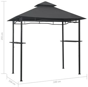 Κιόσκι Ψησταριάς Ανθρακί 240 x 150 x 255 εκ. Ατσάλινο - Ανθρακί