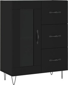 vidaXL Ντουλάπι Μαύρο 69,5x34x180 εκ. από Επεξεργασμένο Ξύλο