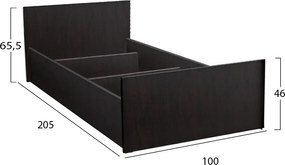 ΚΡΕΒΑΤΙ ADLER ΜΕΛΑΜΙΝΗΣ ΜΟΝΟ ΓΙΑ ΣΤΡΩΜΑ 90Χ200εκ. ΒΕΓΓΕ HM2433.02