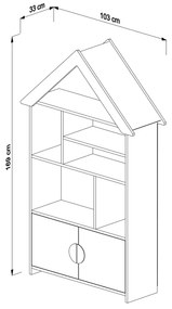 ΠΑΙΔΙΚΗ ΒΙΒΛΙΟΘΗΚΗ DREY HM18229.01 ΜΕΛΑΜΙΝΗ ΛΕΥΚΗ 103x33x169Υεκ (1 Τεμμάχια)