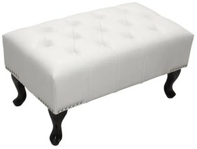 Ταμπουρέ Υποπόδιο ΕΜΜΑ τύπου CHESTERFIELD PU Λευκό ματ 80x44x39Y εκ. 80x44x39 εκ.